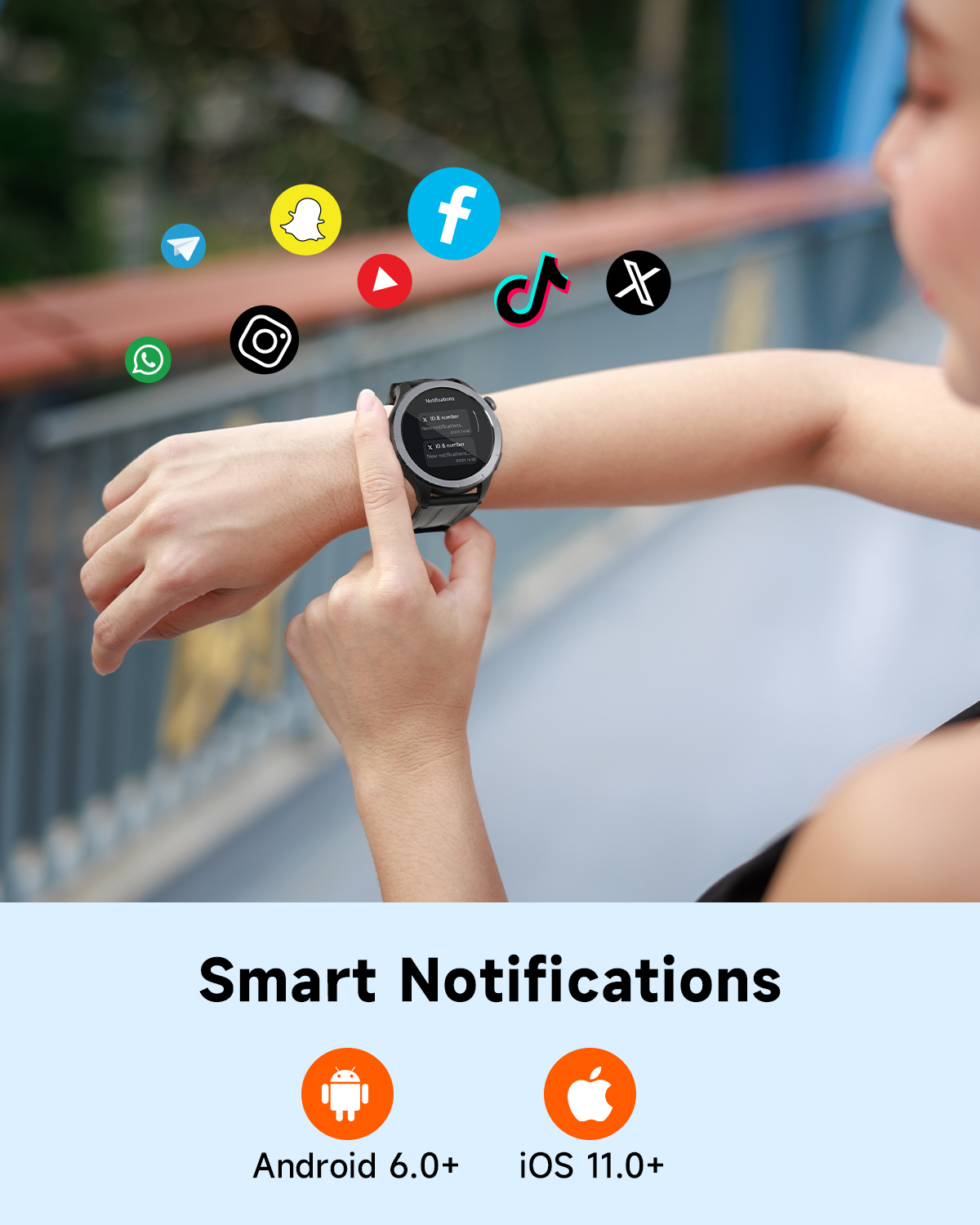TRUEFREE Watch1 Smart Watch, 1.53" Fitness Tracker, Heart Rate, SpO2, Sleep Monitor, 127 Sports Modes, IP68 Waterproof, Call & Message Support for iPhone & Android
