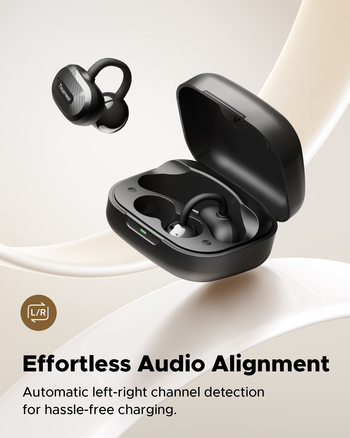 Truefree C10 Clip-On Wireless Earbuds, Bluetooth 5.4, 12mm Driver, Spatial Sound, 28H Playtime, IPX5, AI-ENC Calls, Dual Connection, App Customizable