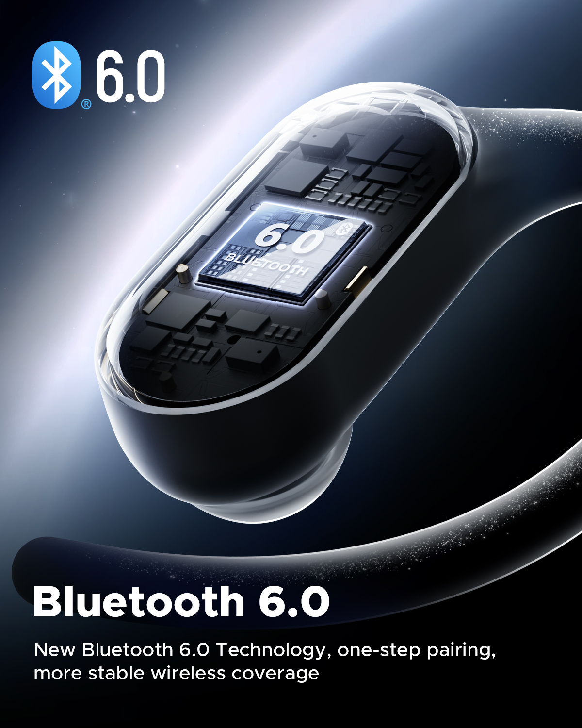 Truefree DS1 Open-Ear Headphones, Bluetooth 6.0 Wireless Earbuds with Ear Hooks, Spatial Sound, 4 Mics Clear Calls, 40H Playtime, Fast Charging, Multipoint Connection, IPX5-Rated for Sports, Snug Fit